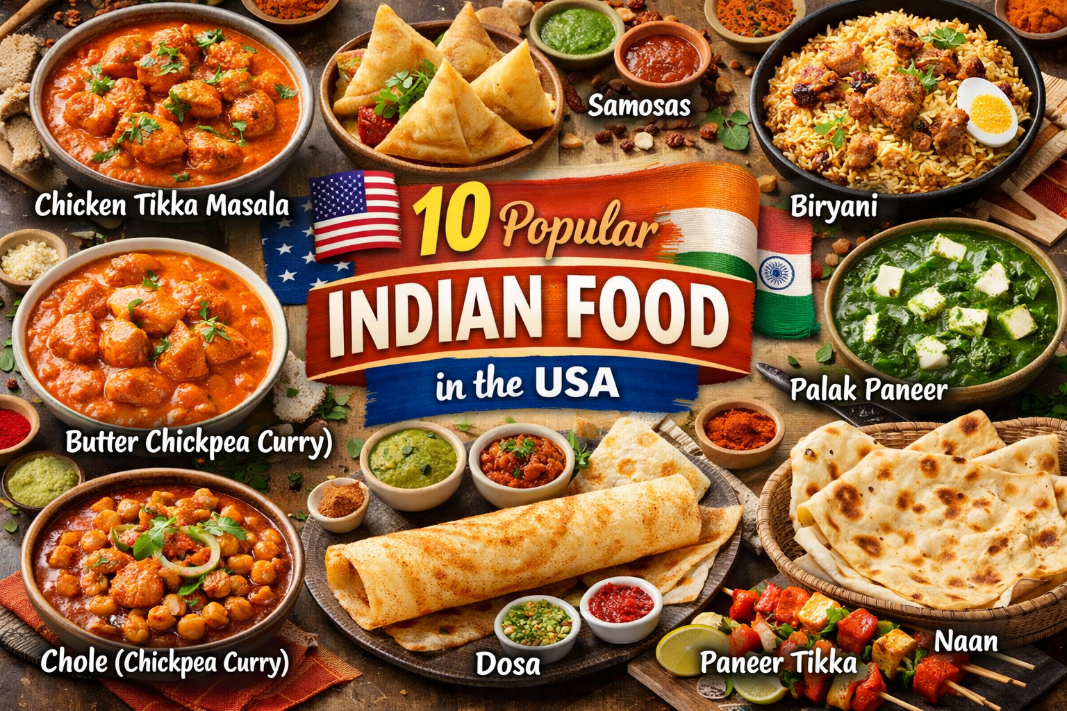 10 Popular Indian Food in the USA.