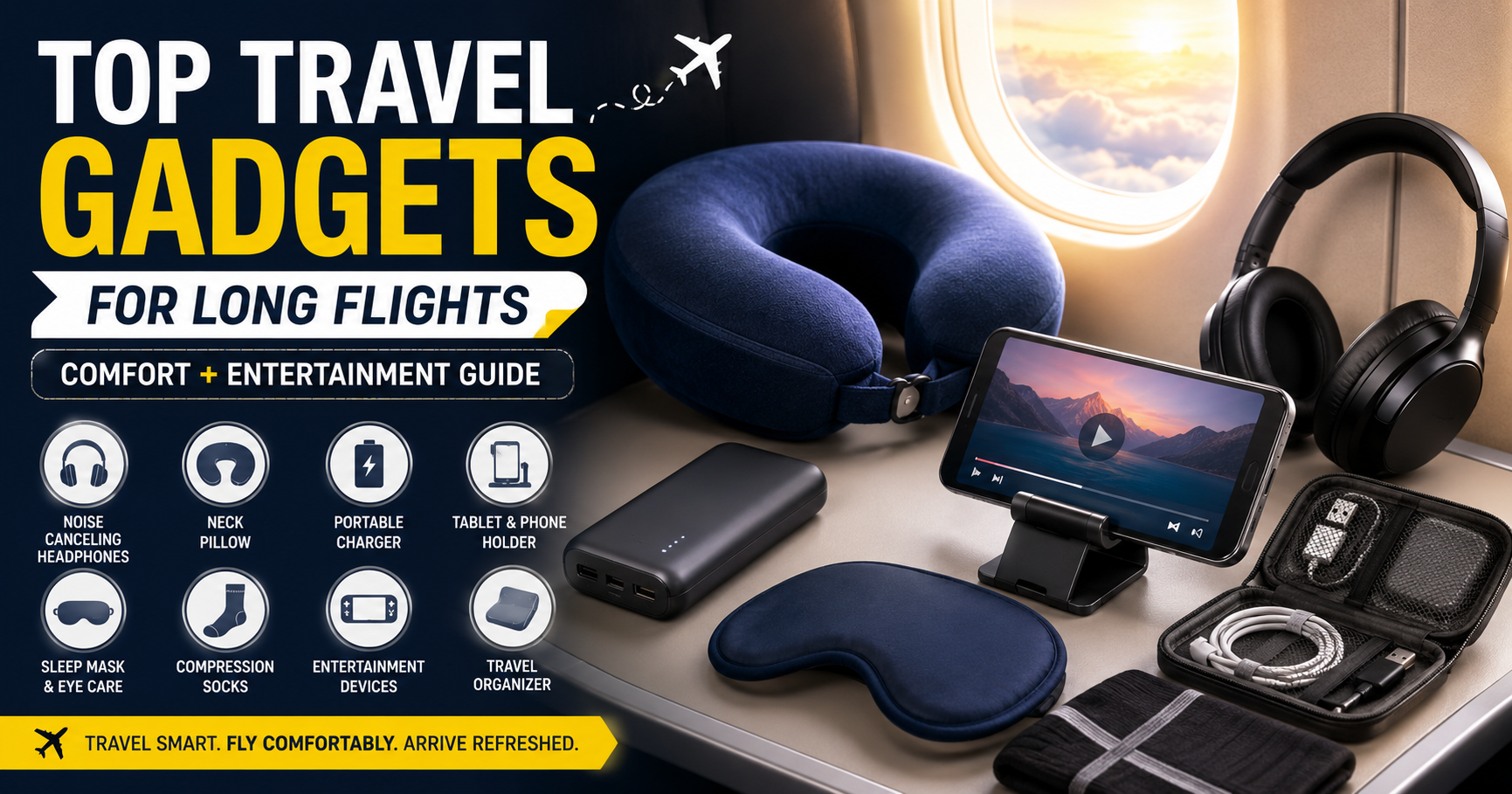 Top Travel Gadgets for Long Flights (Comfort + Entertainment Guide)